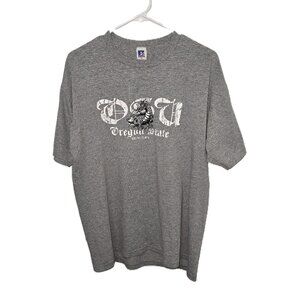 Russell Athletic Oregon State University Gray Dragon T-Shirt Mens Size Large